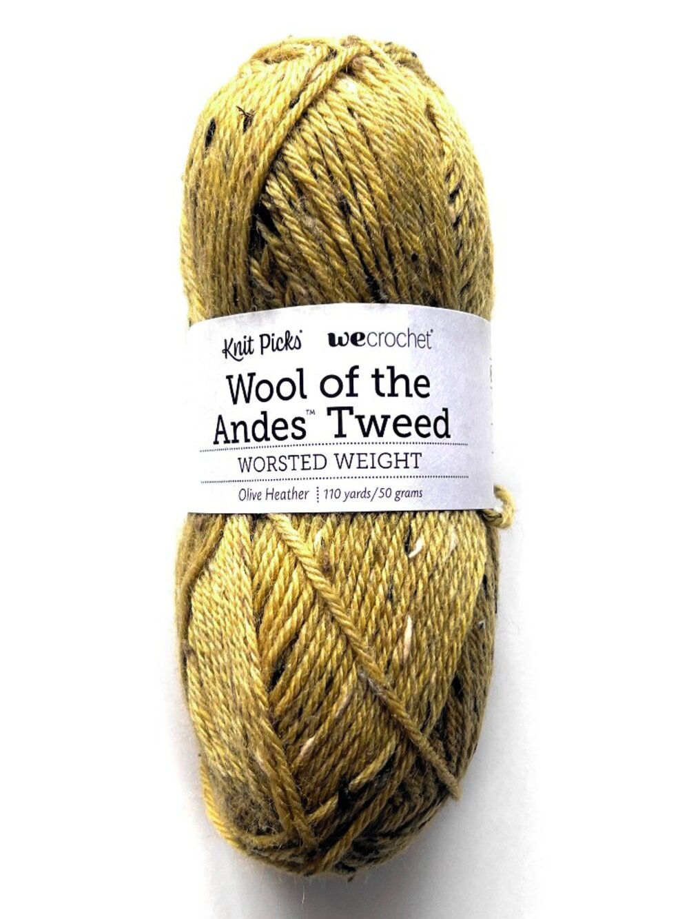 LOT of 6, Wool of the Andes Tweed Worsted Yarn from Knit Picks, Olive Heather